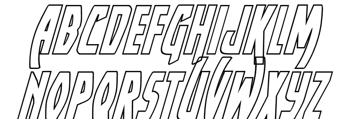 Yankee Clipper Outline Italic Font LOWERCASE