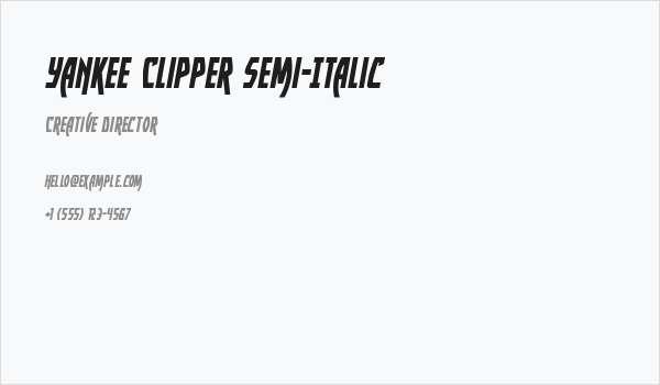 Yankee Clipper Semi-Italic Business Card