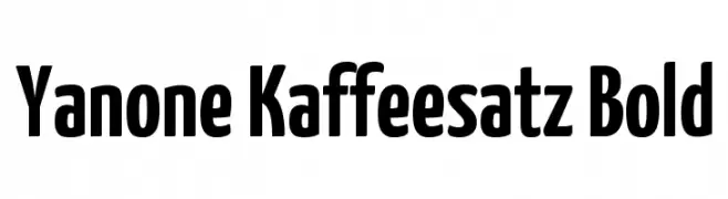 Yanone Kaffeesatz Bold  नि: शुल्क फ़ॉन्ट्स डाउनलोड