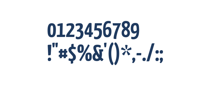 Yanone Kaffeesatz Bold Other Characters