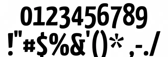 Yanone Kaffeesatz Bold Font OTHER CHARS