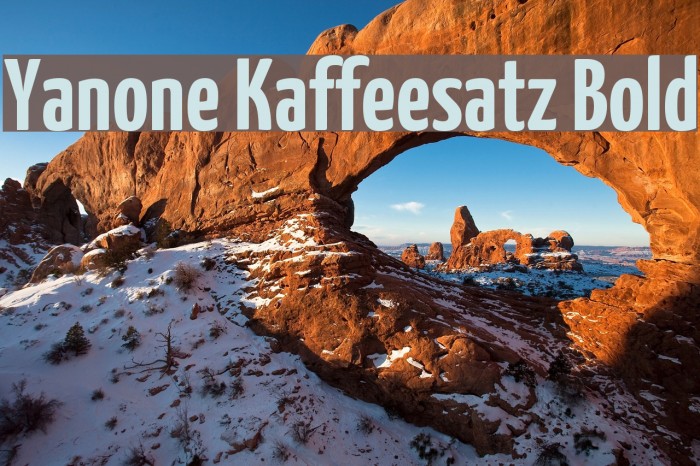 Yanone Kaffeesatz Bold Font examples