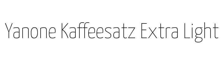 Yanone Kaffeesatz Extra Light Font