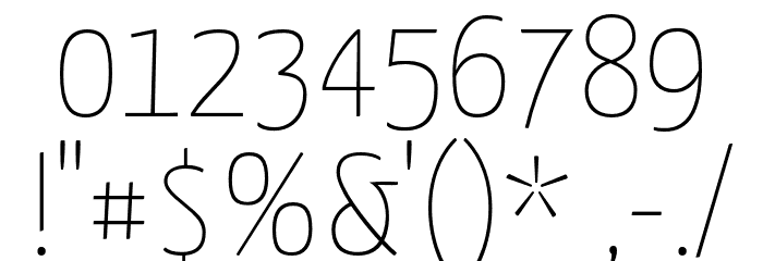 Yanone Kaffeesatz Extra Light Font OTHER CHARS