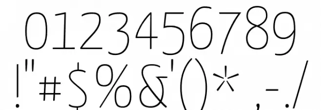 Yanone Kaffeesatz Extra Light Font OTHER CHARS