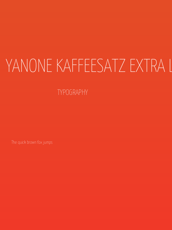 Yanone Kaffeesatz Extra Light Poster