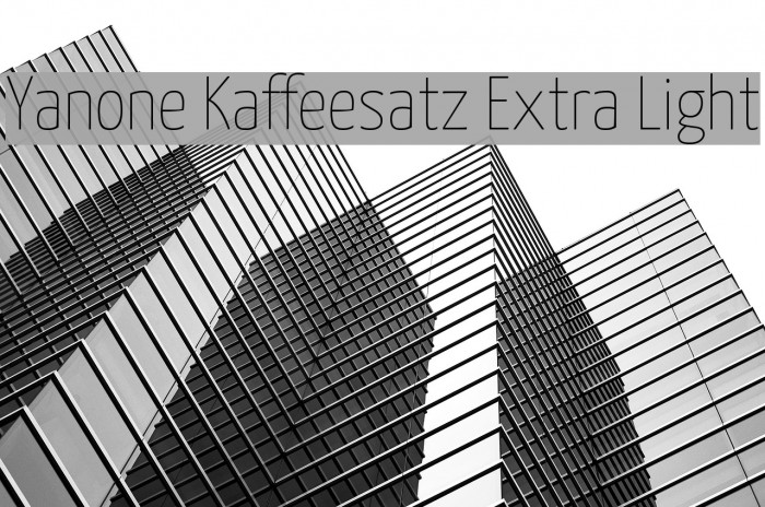 Yanone Kaffeesatz Extra Light Font examples