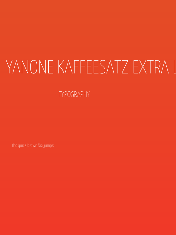 Yanone Kaffeesatz Extra Light Poster