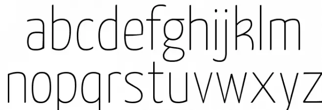 Yanone Kaffeesatz Extra Light 字体 小写