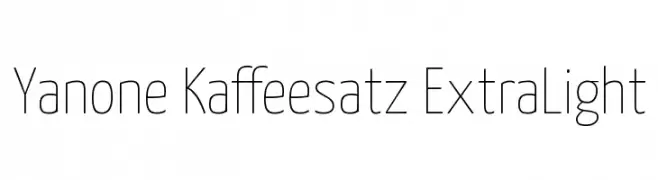 Yanone Kaffeesatz ExtraLight  नि: शुल्क फ़ॉन्ट्स डाउनलोड