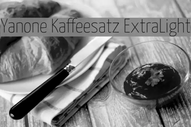 Yanone Kaffeesatz ExtraLight Font examples