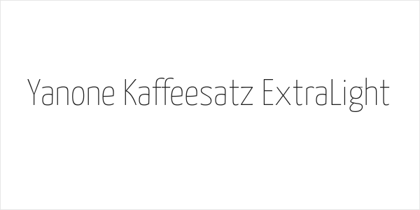 Yanone Kaffeesatz ExtraLight Logo