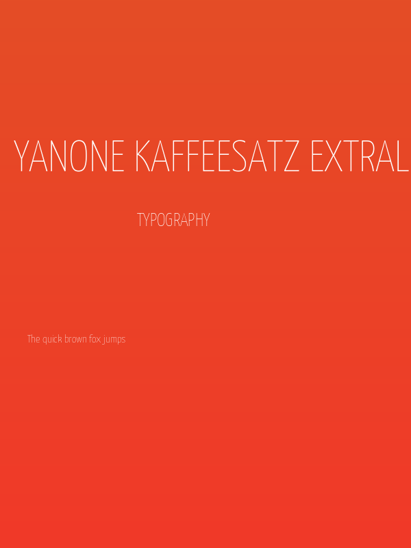 Yanone Kaffeesatz ExtraLight Poster