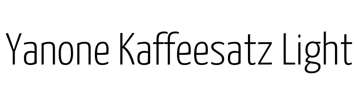 Yanone Kaffeesatz Light Fonte