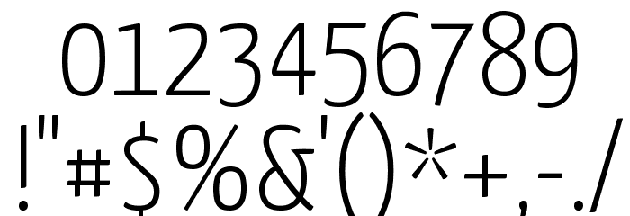 Yanone Kaffeesatz Light Font OTHER CHARS