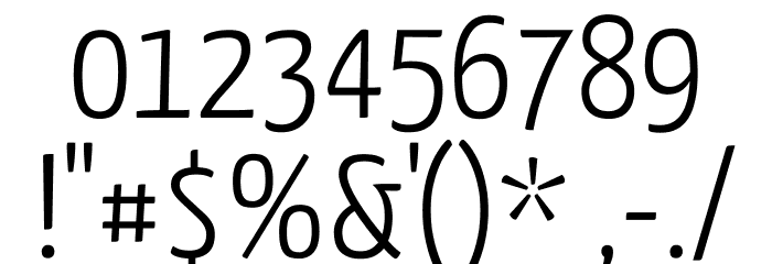 Yanone Kaffeesatz Light Font OTHER CHARS