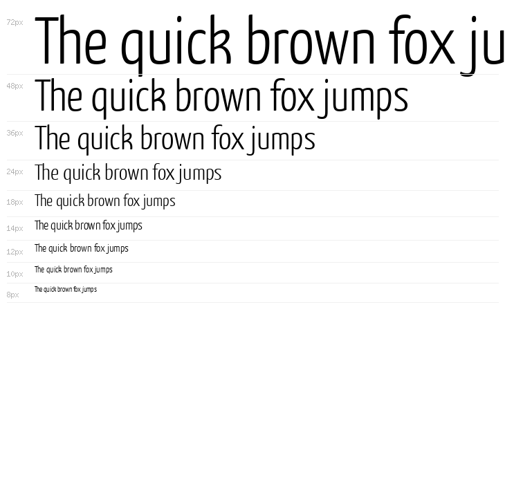 Yanone Kaffeesatz Light Waterfall