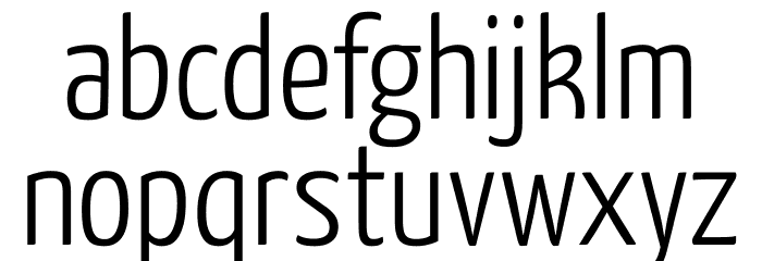 Yanone Kaffeesatz Light Font LOWERCASE