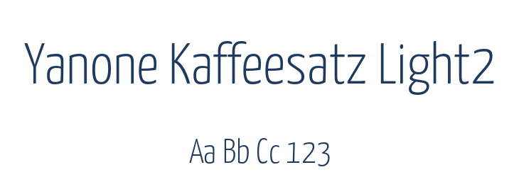 Yanone Kaffeesatz Light2 Font Preview
