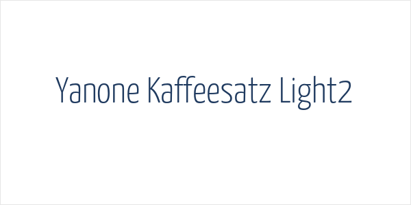 Yanone Kaffeesatz Light2 Logo