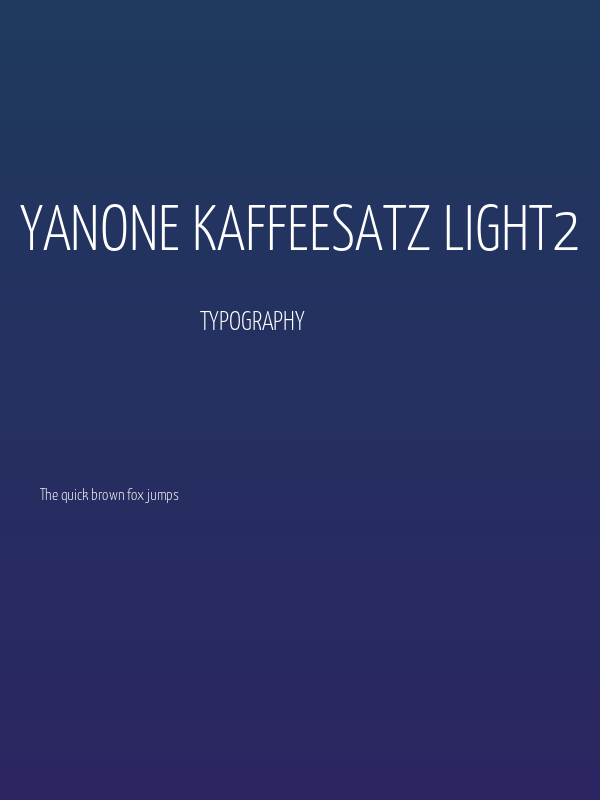 Yanone Kaffeesatz Light2 Poster