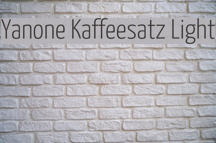 Yanone Kaffeesatz Light Font examples