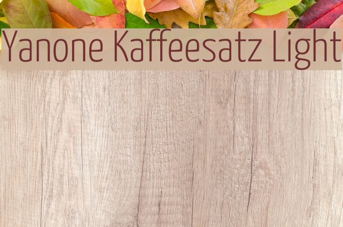 Yanone Kaffeesatz Light Font examples