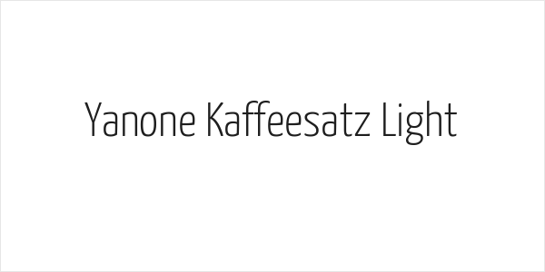 Yanone Kaffeesatz Light Logo