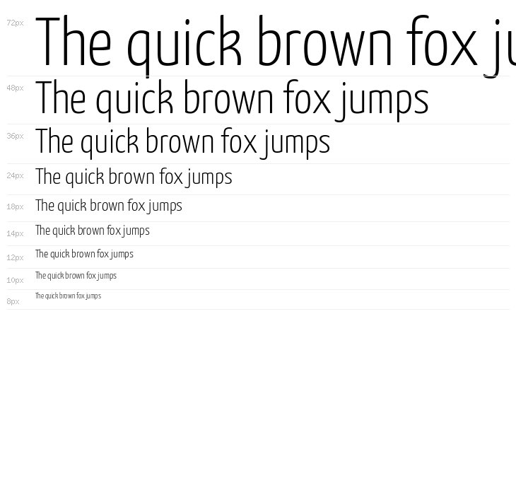 Yanone Kaffeesatz Light Waterfall