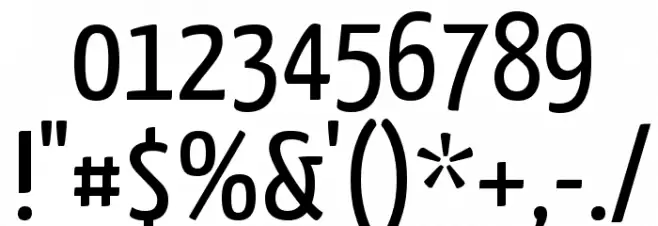 Yanone Kaffeesatz Regular Font OTHER CHARS