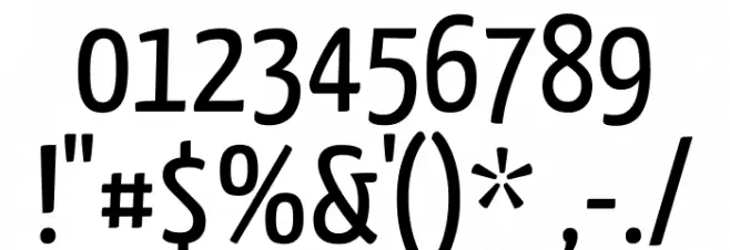 Yanone Kaffeesatz Regular Font OTHER CHARS