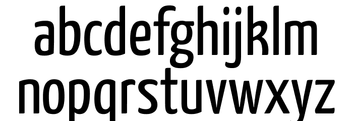 Yanone Kaffeesatz Regular Font LOWERCASE