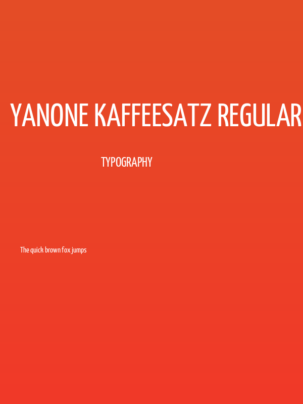 Yanone Kaffeesatz Regular Poster