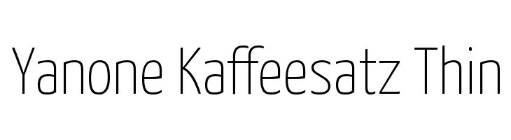 Yanone Kaffeesatz Thin Font