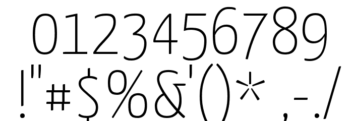 Yanone Kaffeesatz Thin Font OTHER CHARS