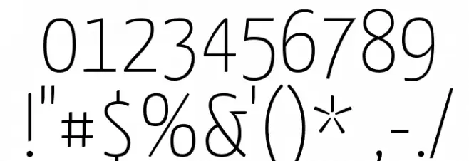 Yanone Kaffeesatz Thin Font OTHER CHARS