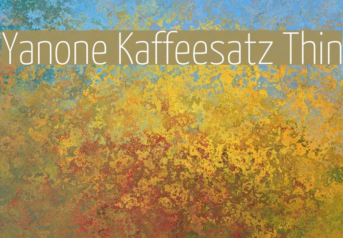 Yanone Kaffeesatz Thin Font examples