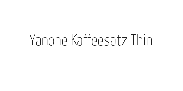 Yanone Kaffeesatz Thin Logo