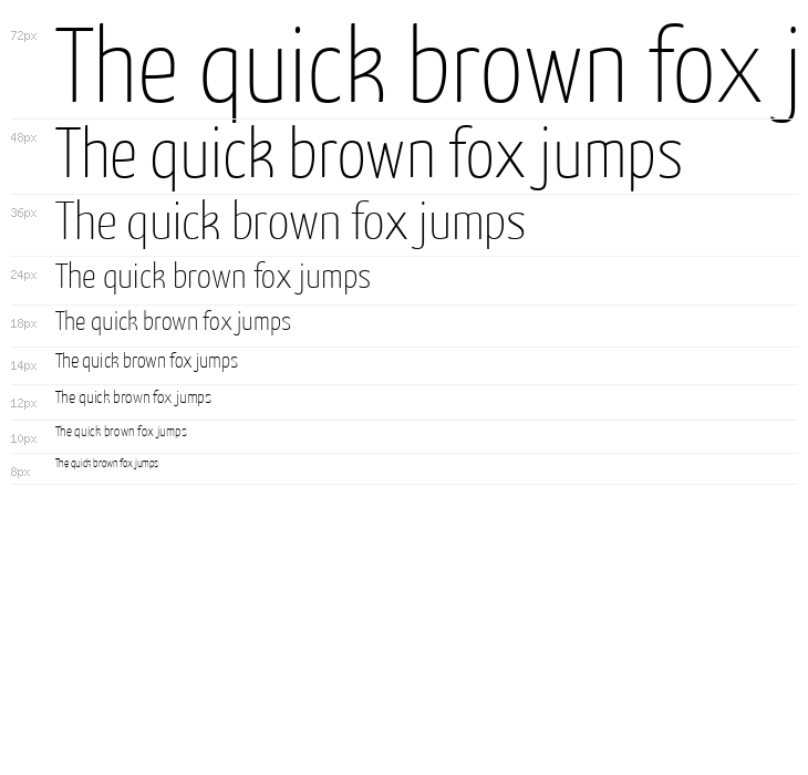 Yanone Kaffeesatz Thin Waterfall