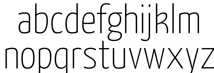 Yanone Kaffeesatz Thin Font LOWERCASE