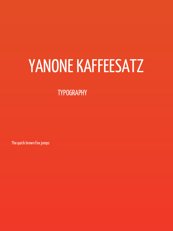 Yanone Kaffeesatz Poster
