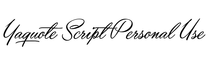 Yaquote Script Personal Use Font