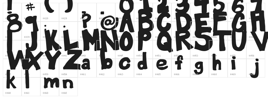 Yard Sale Regular Character Map