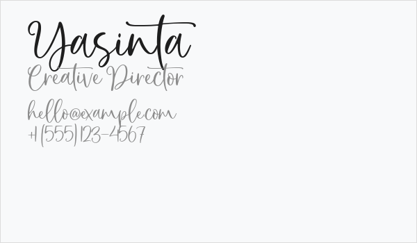 Yasinta Business Card