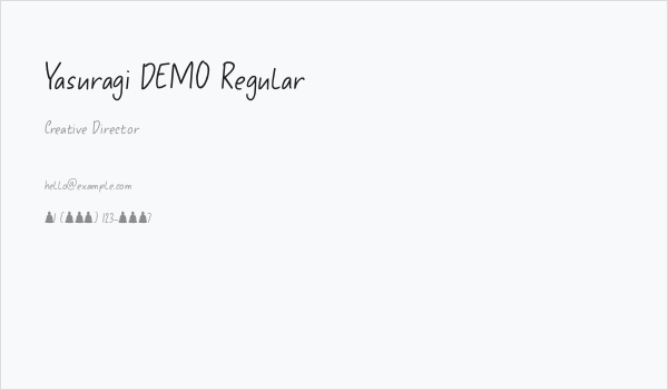 Yasuragi DEMO Regular Business Card
