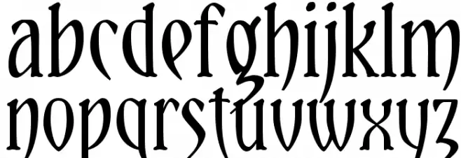 Yataghan-Regular Schriftart Kleinbuchstaben