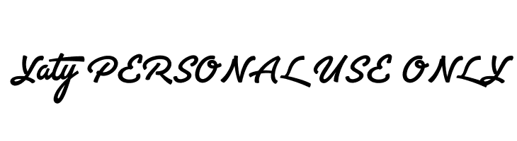 Yaty PERSONAL USE ONLY  Frei Schriftart Herunterladen