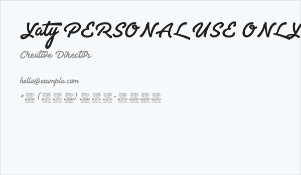 Yaty PERSONAL USE ONLY Business Card