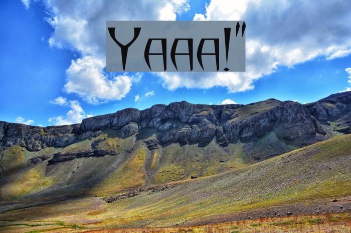 Yazata!` Font examples