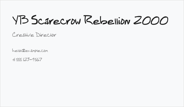 YB Scarecrow Rebellion 2000 Business Card